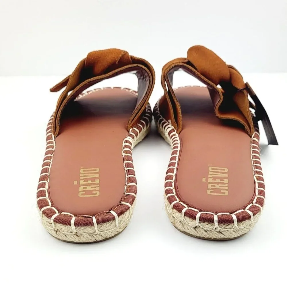 CREVO Women's Suede Bow‎ Slide Sandals - Size 10